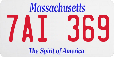 MA license plate 7AI369