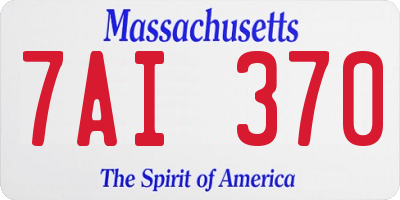MA license plate 7AI370