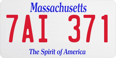 MA license plate 7AI371