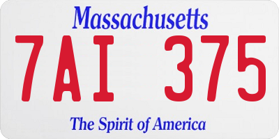MA license plate 7AI375