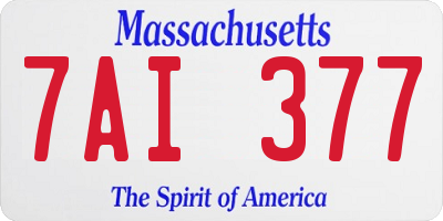 MA license plate 7AI377