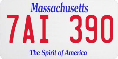 MA license plate 7AI390
