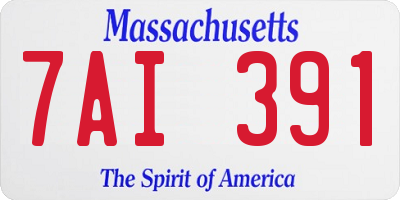 MA license plate 7AI391