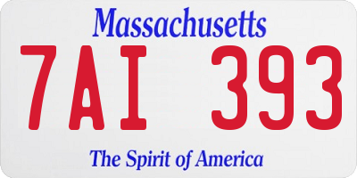 MA license plate 7AI393