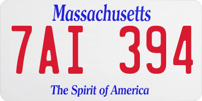 MA license plate 7AI394