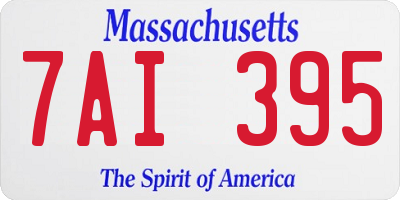 MA license plate 7AI395