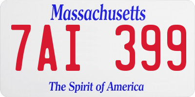 MA license plate 7AI399