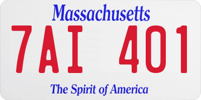 MA license plate 7AI401