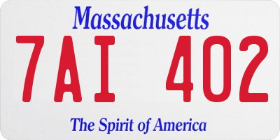 MA license plate 7AI402