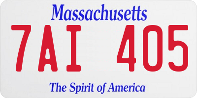 MA license plate 7AI405