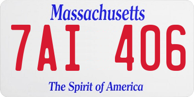 MA license plate 7AI406