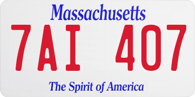 MA license plate 7AI407