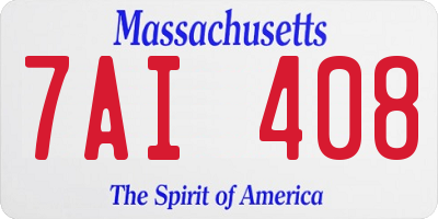 MA license plate 7AI408