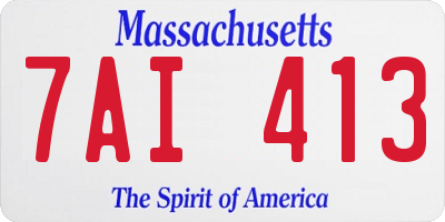 MA license plate 7AI413