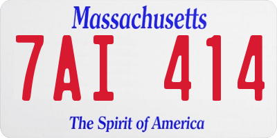 MA license plate 7AI414