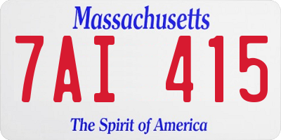 MA license plate 7AI415