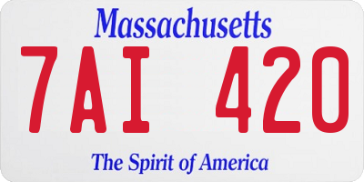 MA license plate 7AI420