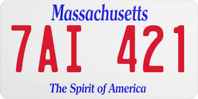 MA license plate 7AI421