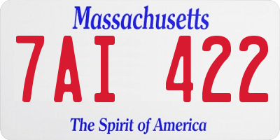 MA license plate 7AI422