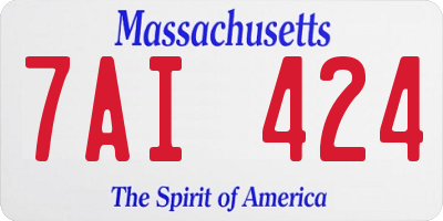 MA license plate 7AI424