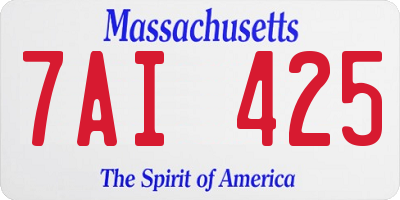 MA license plate 7AI425