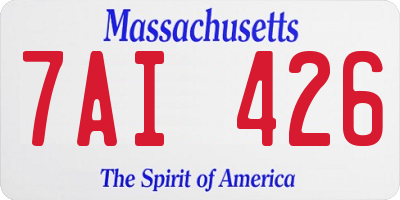 MA license plate 7AI426