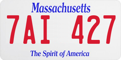 MA license plate 7AI427