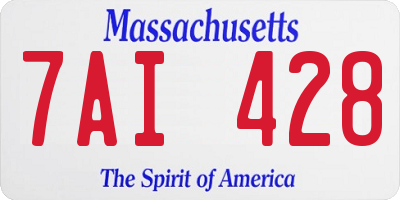 MA license plate 7AI428
