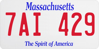MA license plate 7AI429