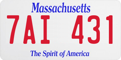 MA license plate 7AI431