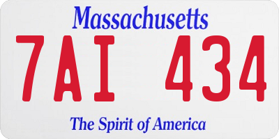 MA license plate 7AI434