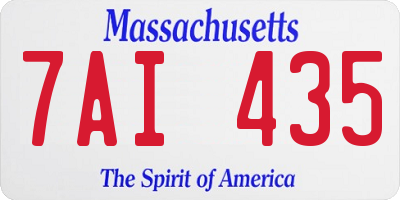 MA license plate 7AI435