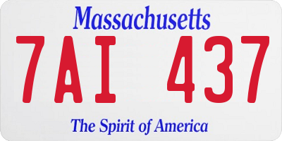 MA license plate 7AI437