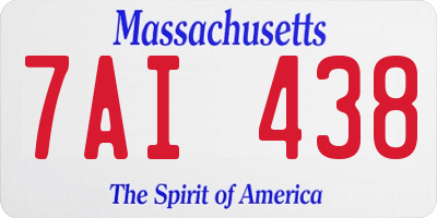 MA license plate 7AI438
