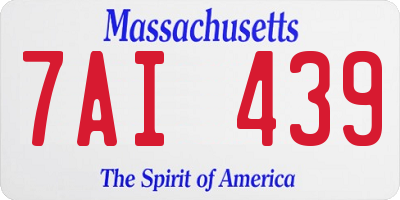 MA license plate 7AI439
