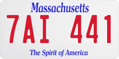 MA license plate 7AI441