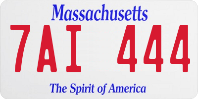 MA license plate 7AI444