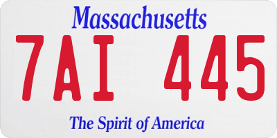 MA license plate 7AI445
