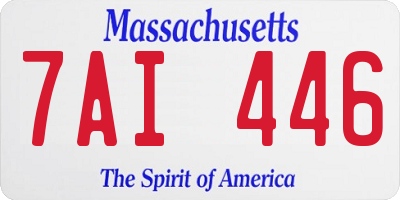 MA license plate 7AI446
