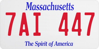 MA license plate 7AI447