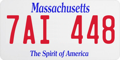 MA license plate 7AI448