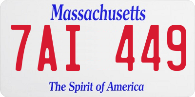 MA license plate 7AI449