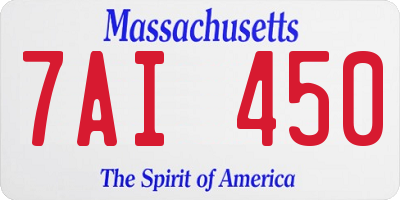 MA license plate 7AI450