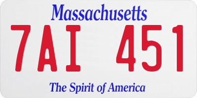 MA license plate 7AI451