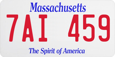 MA license plate 7AI459