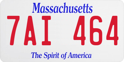 MA license plate 7AI464