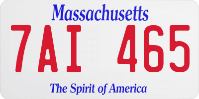 MA license plate 7AI465