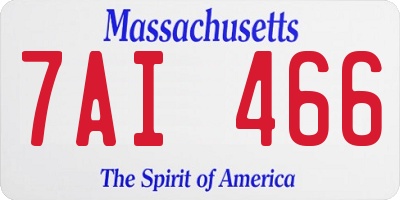 MA license plate 7AI466