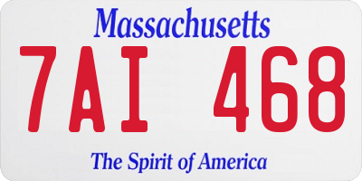 MA license plate 7AI468
