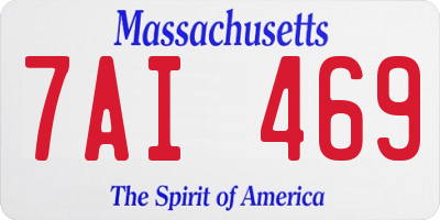 MA license plate 7AI469